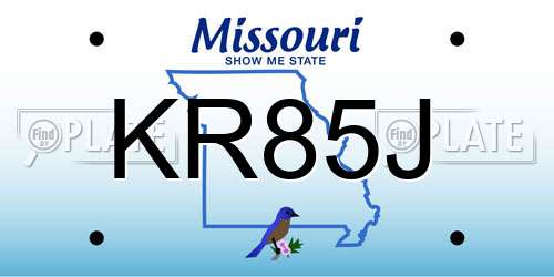 KR85J Missouri License Plate