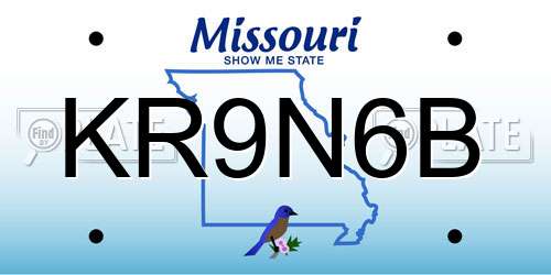 KR9N6B Missouri License Plate