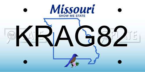 KRAG82 Missouri License Plate