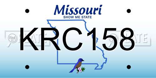 KRC158 Missouri License Plate