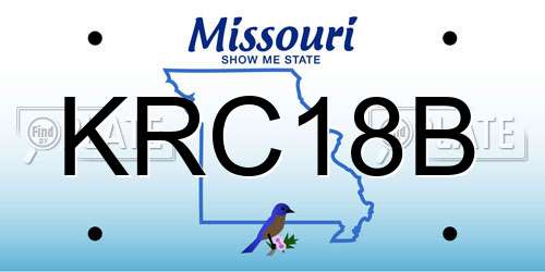 KRC18B Missouri License Plate