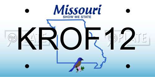 KROF12 Missouri License Plate