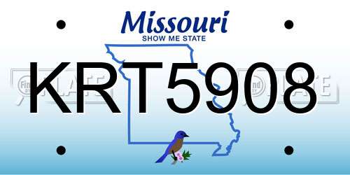 KRT5908 Missouri License Plate