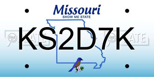 KS2D7K Missouri License Plate