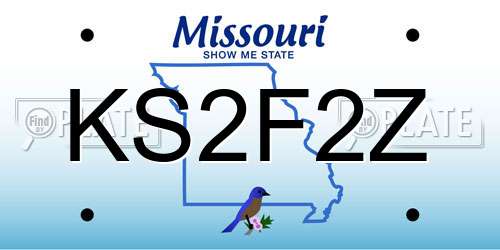 KS2F2Z Missouri License Plate