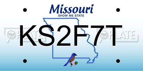 KS2F7T Missouri License Plate
