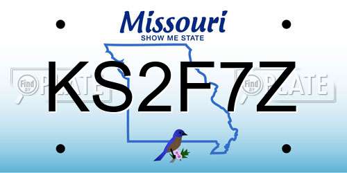 KS2F7Z Missouri License Plate