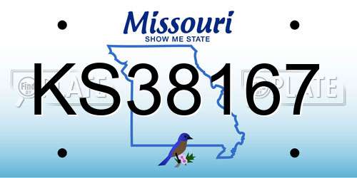 KS38167 Missouri License Plate