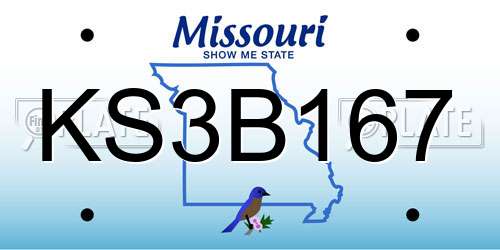 KS3B167 Missouri License Plate