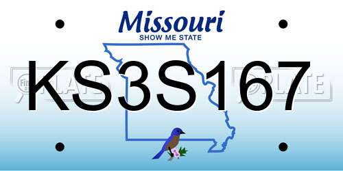KS3S167 Missouri License Plate