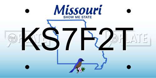 KS7F2T Missouri License Plate