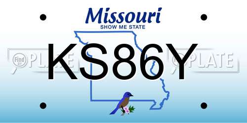 KS86Y Missouri License Plate