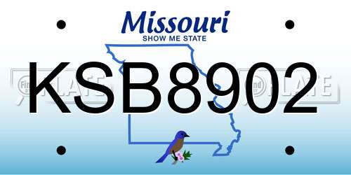 KSB8902 Missouri License Plate