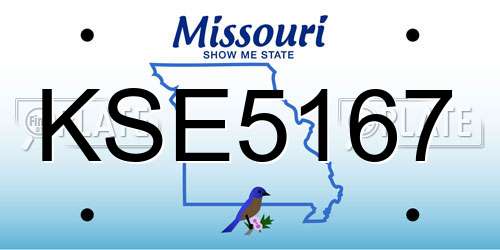 KSE5167 Missouri License Plate