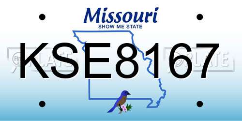 KSE8167 Missouri License Plate