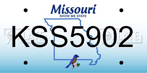 KSS5902 Missouri License Plate