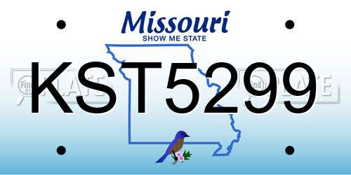 KST5299 Missouri License Plate