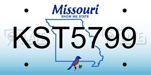 KST5799 Missouri License Plate