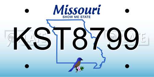 KST8799 Missouri License Plate
