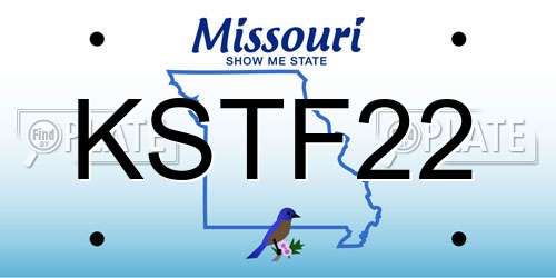 KSTF22 Missouri License Plate