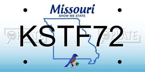 KSTF72 Missouri License Plate