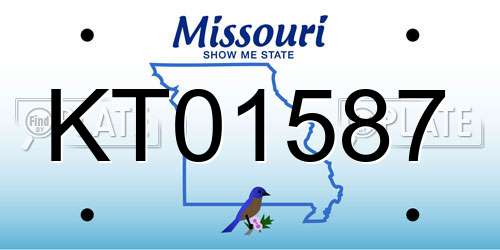 KT01587 Missouri License Plate
