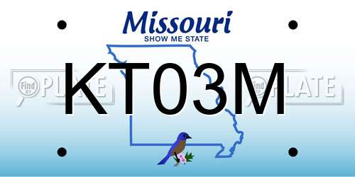 KT03M Missouri License Plate