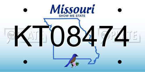 KT08474 Missouri License Plate