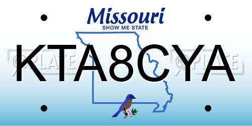 KTA8CYA Missouri License Plate