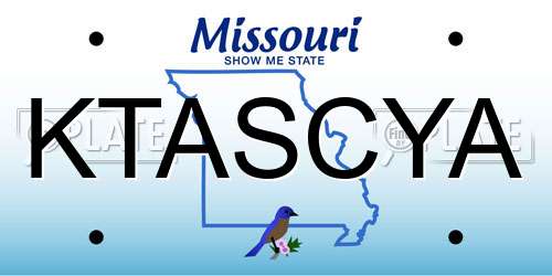 KTASCYA Missouri License Plate