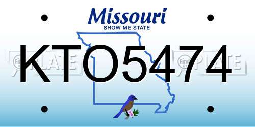 KTO5474 Missouri License Plate
