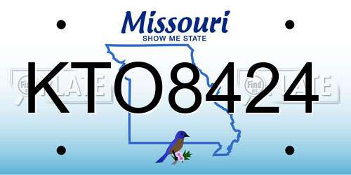 KTO8424 Missouri License Plate