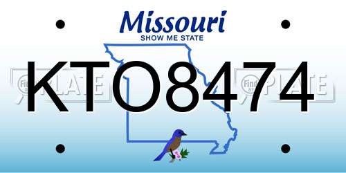 KTO8474 Missouri License Plate