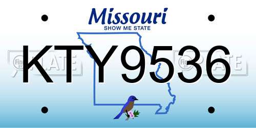 KTY9536 Missouri License Plate