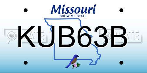 KUB63B Missouri License Plate
