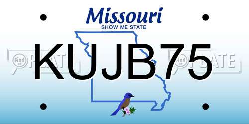 KUJB75 Missouri License Plate