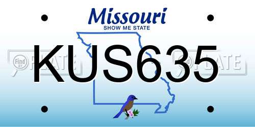 KUS635 Missouri License Plate