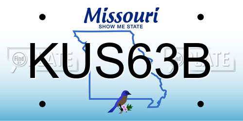KUS63B Missouri License Plate