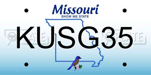 KUSG35 Missouri License Plate