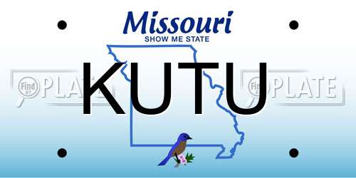 KUTU Missouri License Plate