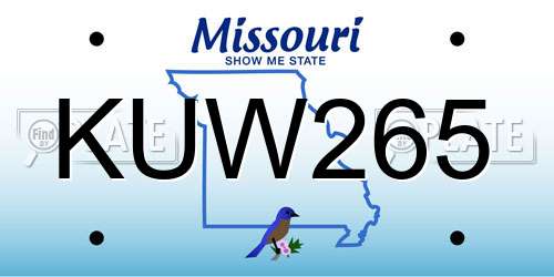 KUW265 Missouri License Plate