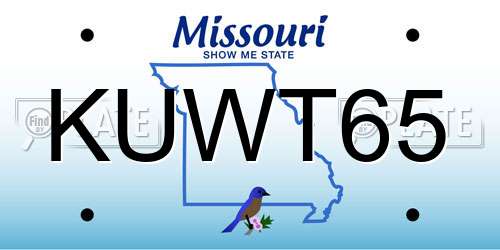 KUWT65 Missouri License Plate