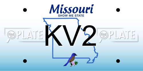 KV2 Missouri License Plate