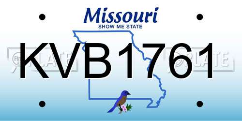 KVB1761 Missouri License Plate