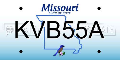 KVB55A Missouri License Plate