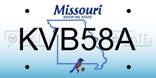 KVB58A Missouri License Plate