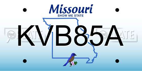 KVB85A Missouri License Plate
