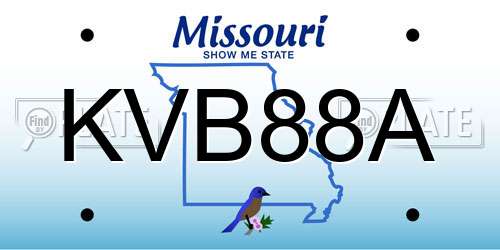 KVB88A Missouri License Plate