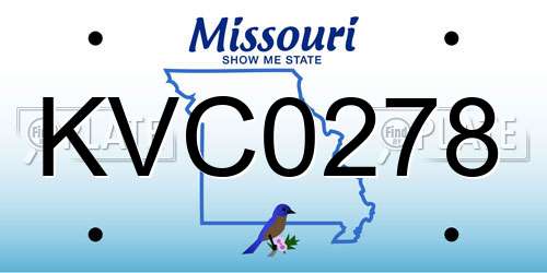 KVC0278 Missouri License Plate