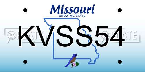 KVSS54 Missouri License Plate